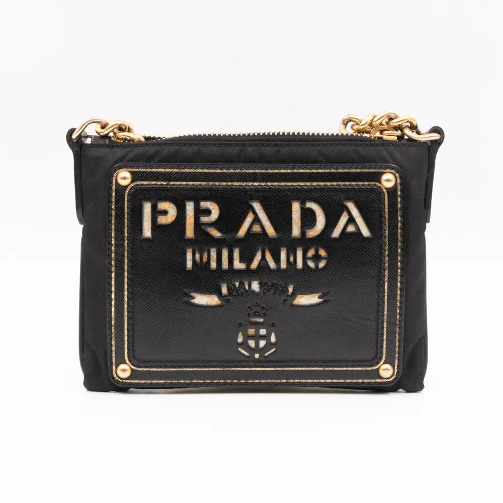 Prada Tessuto Oro Nylon Cutout Crossbody, Rare - Picture 2 of 15